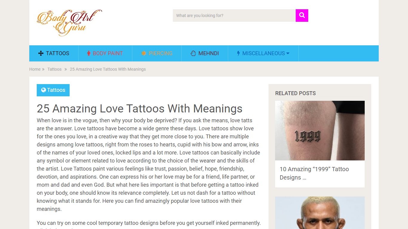 25 Amazing Love Tattoos With Meanings - Body Art Guru